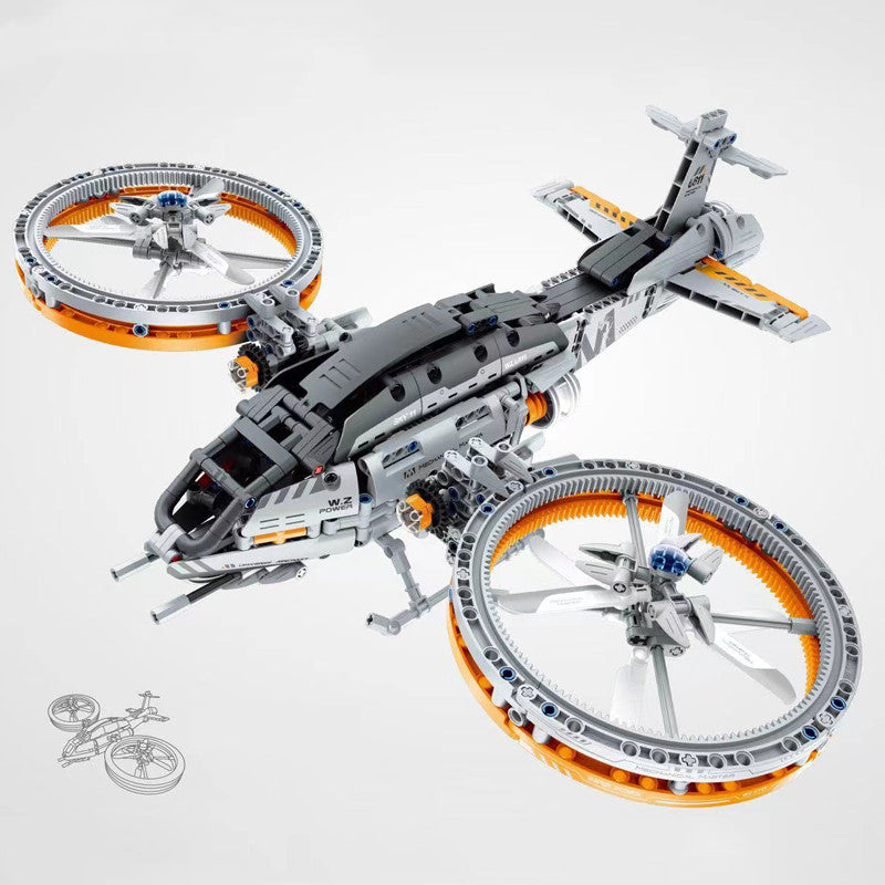 High Tech Starship Combat Aircraft Building Block MOC Educational Toys