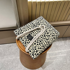 Leopard Pattern Zipper Tote Bag for Women