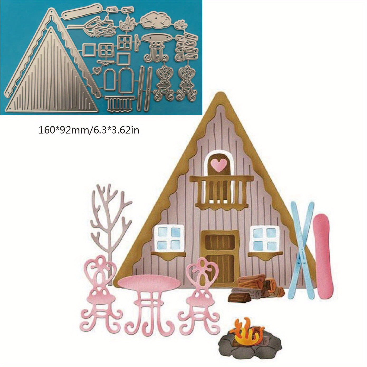 Christmas Flower Window Cabin Metal Cutting Mold DIY Scrapbooking