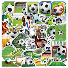 50pcs Soccer Theme Stickers Football Vinyl Decals for Water Bottles Laptops