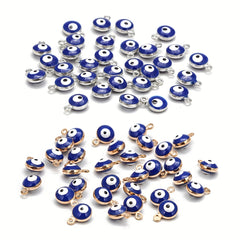 30pcs Turkey Evil Lucky Eye Charms Metal Connectors DIY Jewelry Acces