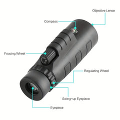 High Powered Waterproof Monocular Telescope Single Hand Focus