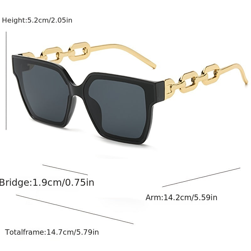 Vintage Oversized Square Sunglasses Women Sun Protection Lenses