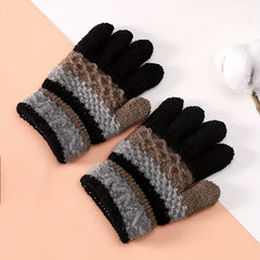 Children's Striped Knitted Gloves for Warmth