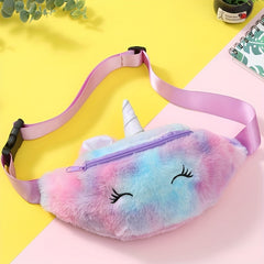 Plush Unicorn Waist Bag Cartoon Shoulder Messenger Bag