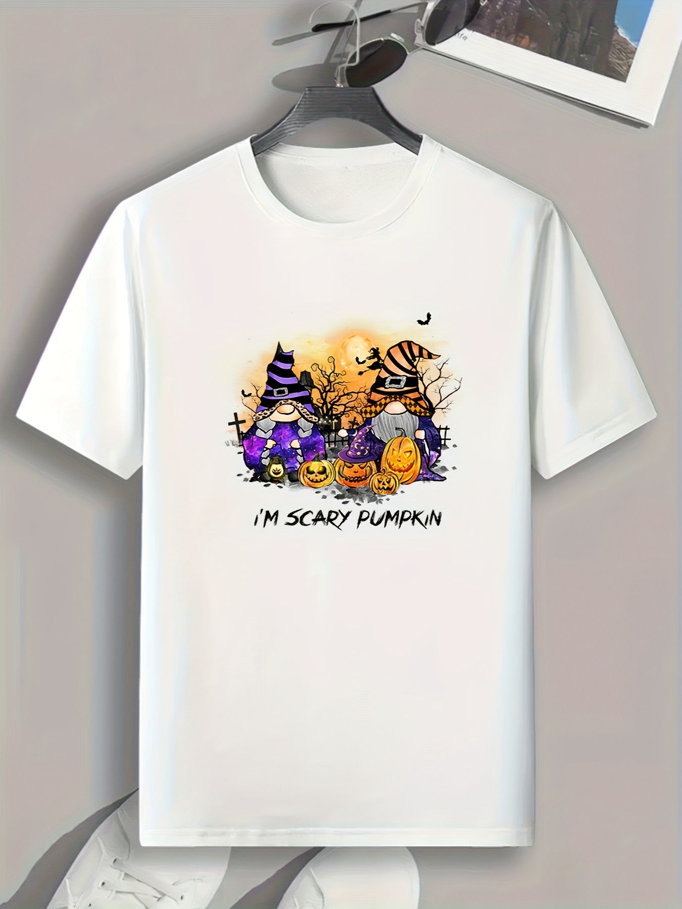 Halloween Print T-shirt Men's Casual Street Style Tee Shirt