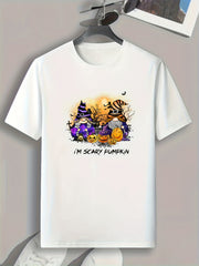 Halloween Print T-shirt Men's Casual Street Style Tee Shirt