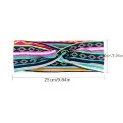 Boho Colorful Printed Sports HeadBand for Workout Running