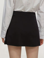 Double Breasted Mini Skirt High Waist Casual Skirt