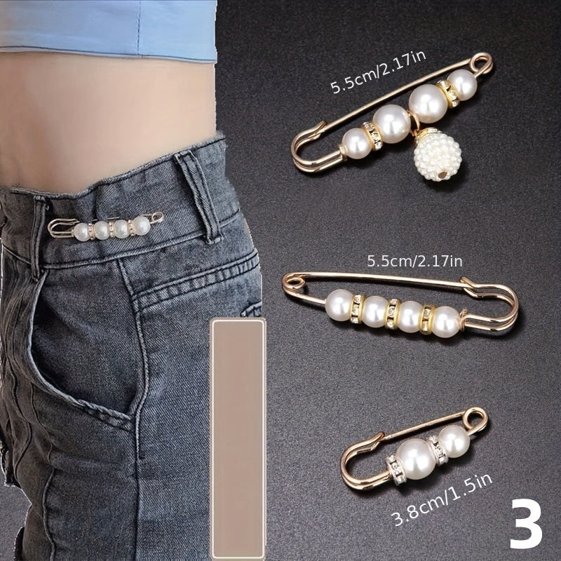 Faux Pearl Brooch Pins Set for Clothing Decoration