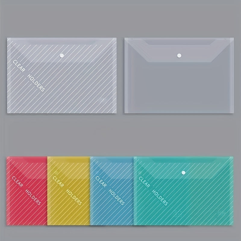 10pcs Transparent A4 File Bag Storage Organizer for Office School Supplies