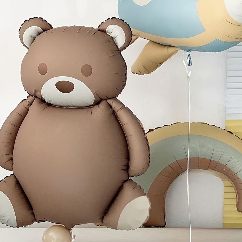 2pcs Love Bear Matte Airplane Rainbow Brown Bear Car Polyester Aluminum Film