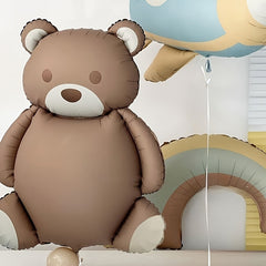 2pcs Love Bear Matte Airplane Rainbow Brown Bear Car Polyester Aluminum Film