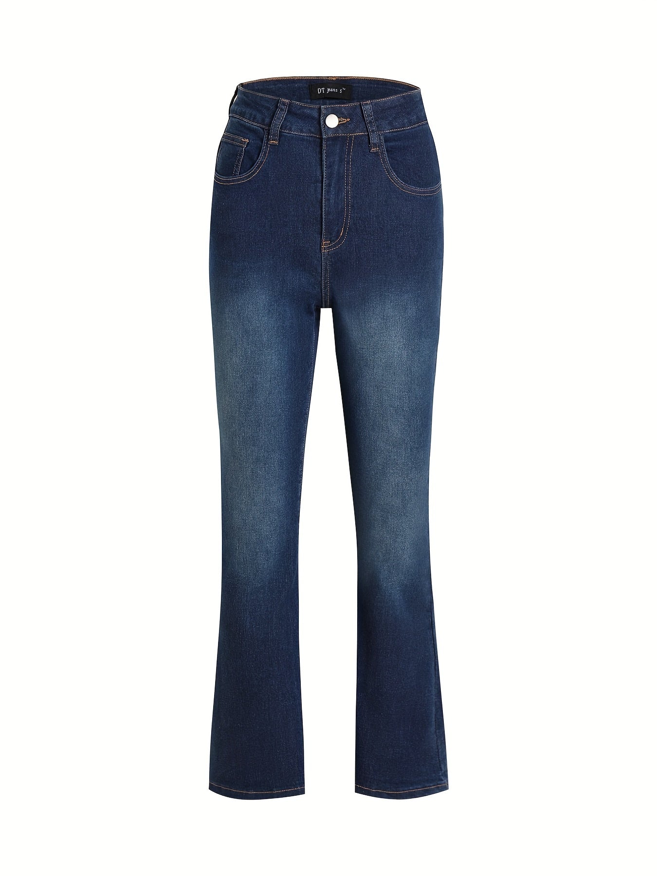 Dark Mid Stretch Flared Jeans Bootcut