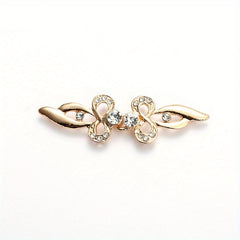 Rhinestone Alloy Pair Buckle Sweater Clip for Stand Collar