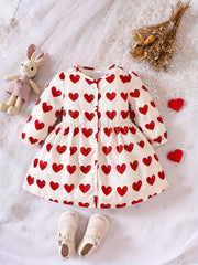 Baby Girl Dress Long Sleeve Heart Pattern Dress