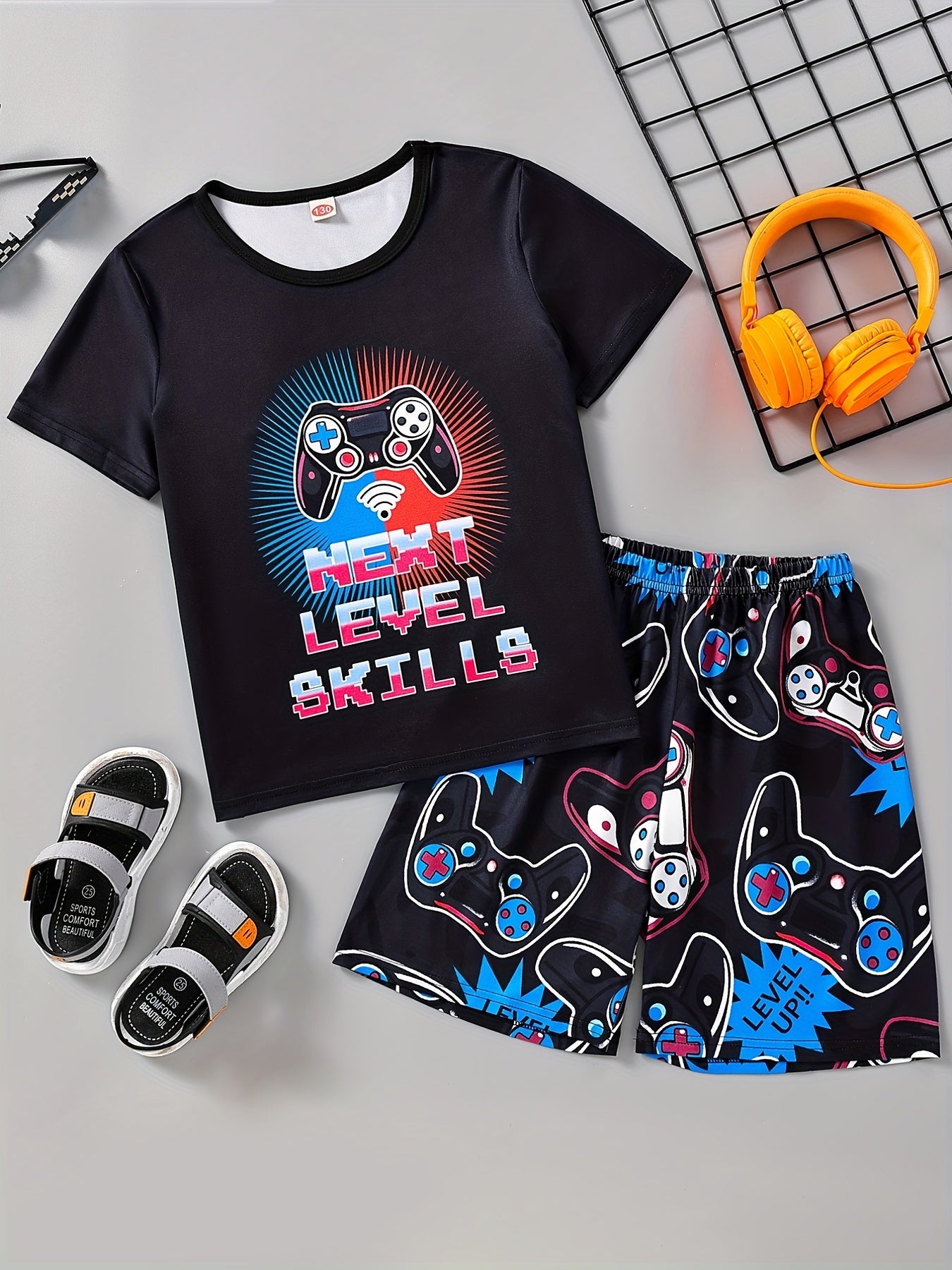 Boys Next Level Gamepad Graphic Outfit for Summer