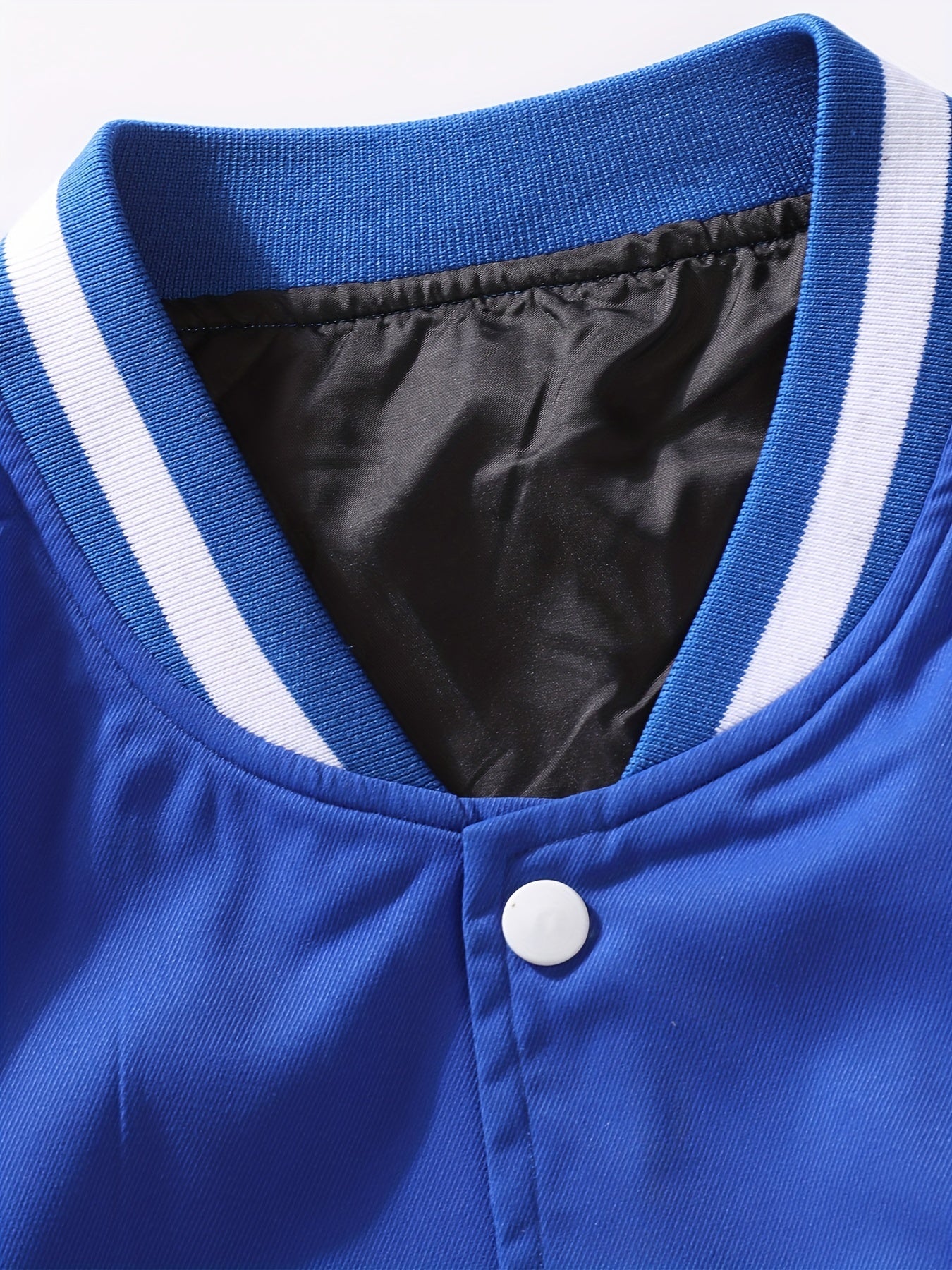 Letter Print Varsity Jacket Men's Casual Button Up Jacket Spring Fall