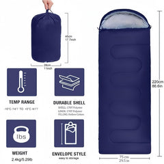Winter Camping Waterproof Sleeping Bag for Men Women with Compression Bags