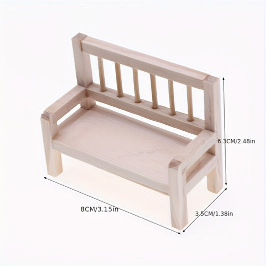 Wooden Backrest Chair Dollhouse Furniture Micro Scale Home Decor DIY