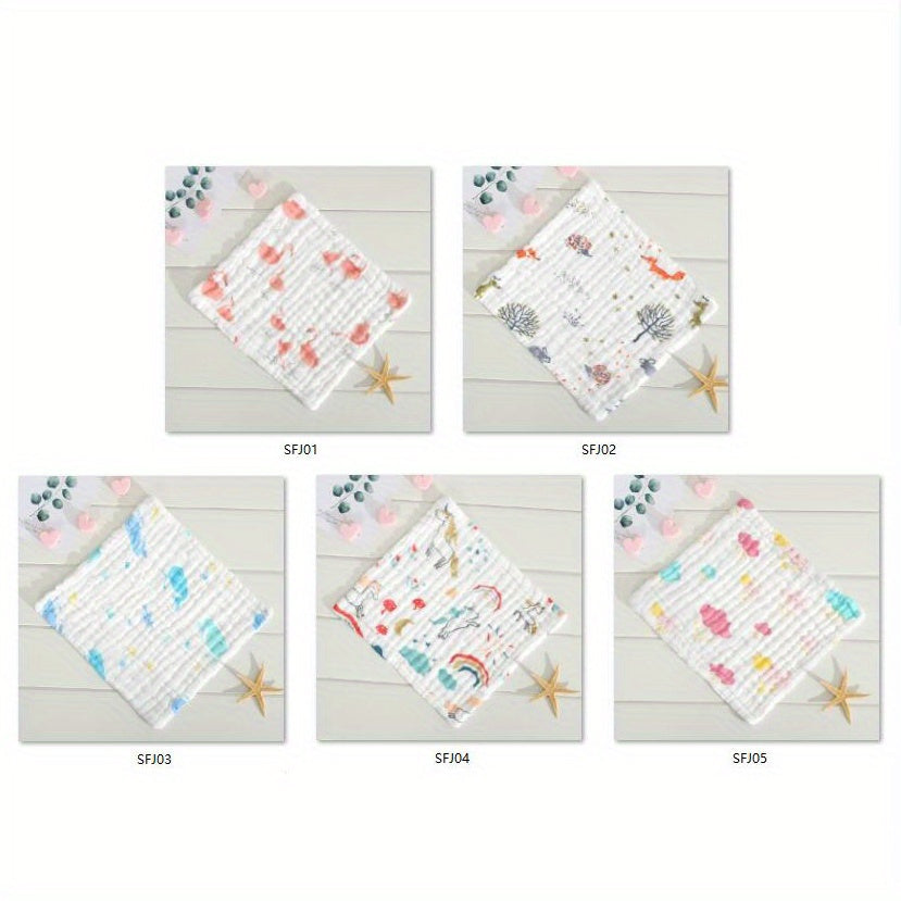 5pcs Soft Cotton Muslin Washcloths for Newborns