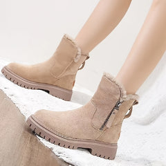 Women's Thermal Platform Boots Side Zipper Snow Boots