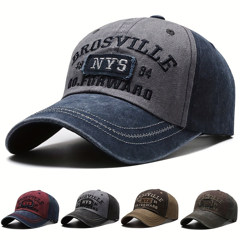 NYS Embroidery Patch Baseball Cap Vintage Distressed Dad Hat
