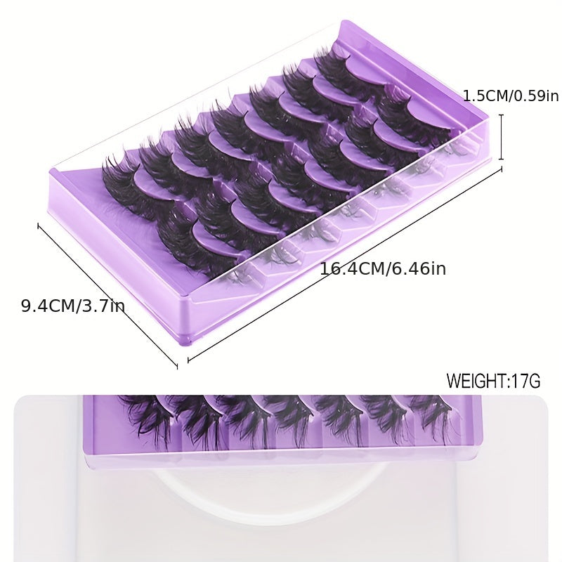 Faux Mink False Eyelashes Thick Curling Extension Makeup 7 Pairs