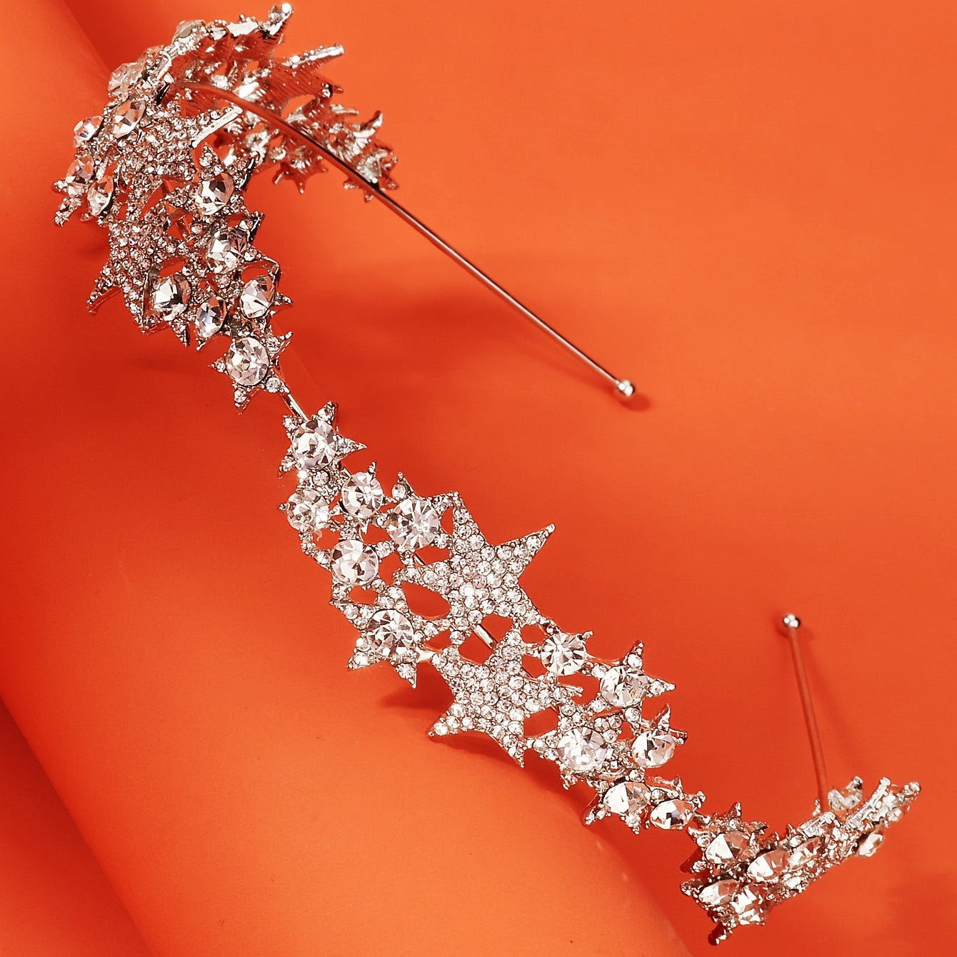 Crystal Stars Alloy Tiaras Crown for Women Prom Hair Accessories