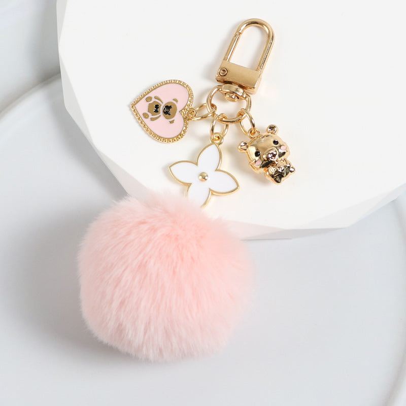 Love Heart Bear Keychain Bag Purse Charm Accessories
