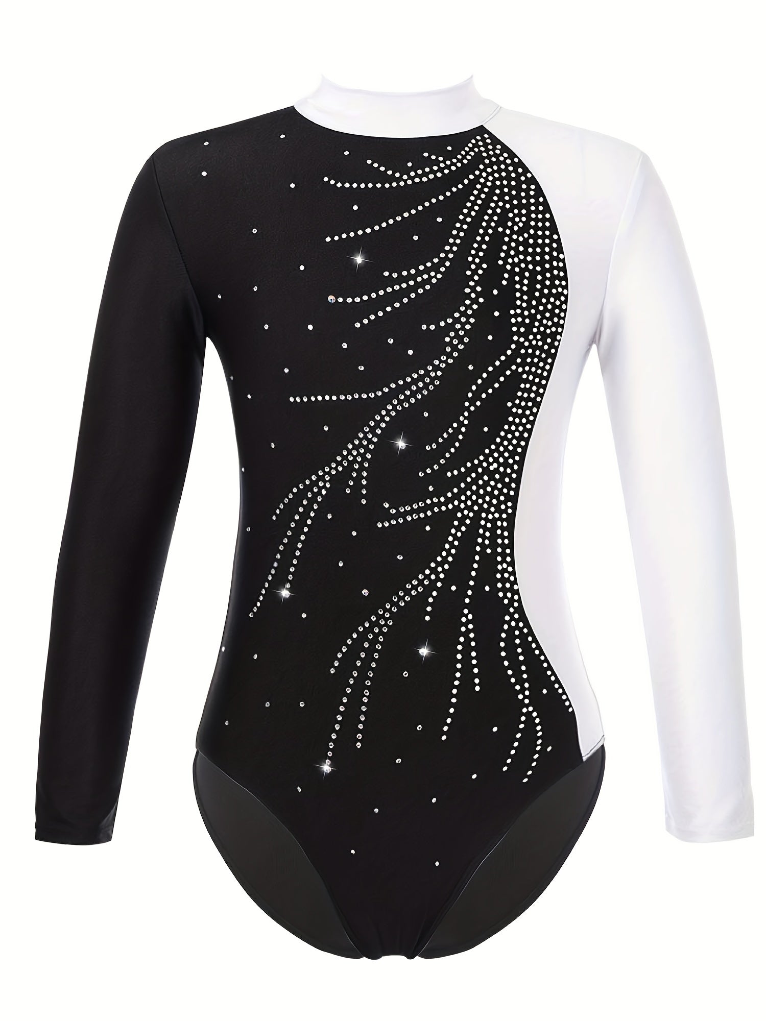 Girls' Long Sleeve High Neck Gymnastic Jumpsuit