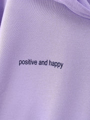 Girl's Positive & Happy 2pcs Hoodie & Sweatpants Set for Spring Fall