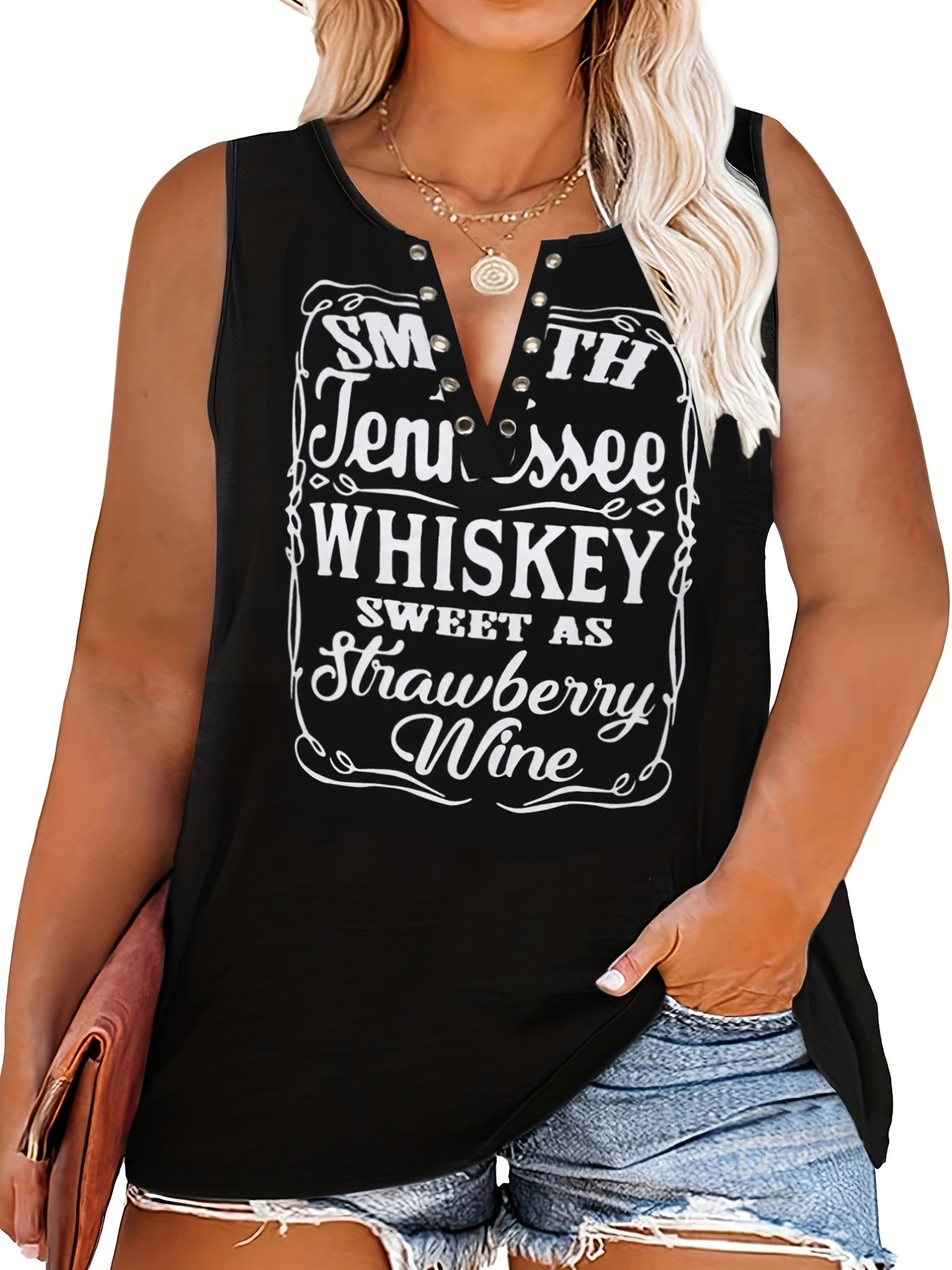 Punk T shirt Women's Plus Western Style Letter Print