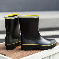 Men Mid Top Rain Boots Wear resistant Waterproof Non slip Rain Shoes