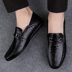 Men's No Tie Lace Slip-On Loafers Smart Casual Shoes