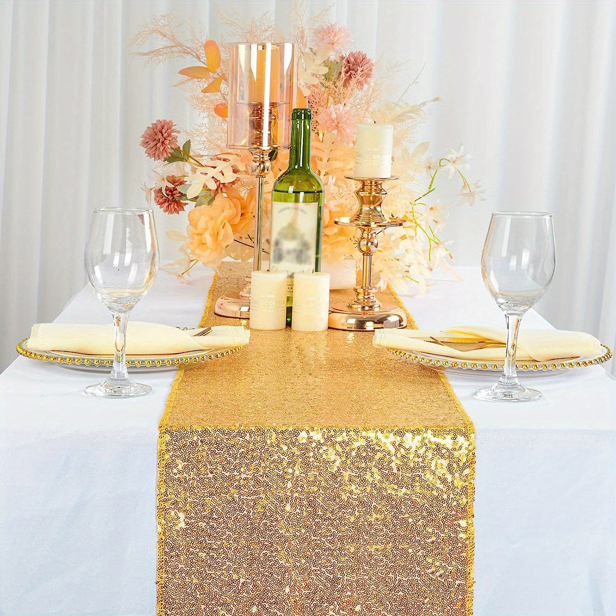 Polyester Sequin Table Runner Thanksgiving Christmas Wedding Decor