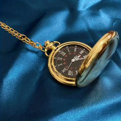 Vintage Double-sided Pocket Watch Flip Light Quartz Casual Retro Two-sided