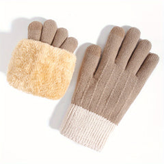 Winter Warm Knitted Gloves Touch Screen Full Finger Gloves Cold Weather