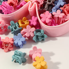 Candy Colored Flower Hairpin Mini Hair Clips Set