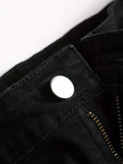 Distressed Slim Fit Biker Jeans Men's Casual Street Style Denim Pants