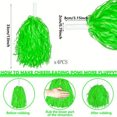 4pcs Plastic Cheering Poms Dancing Supplies Sports Stage Celebration