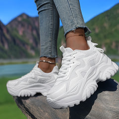 Women's Non-Slip Running Shoes Soft Sole Lace Up Outdoor Walking Sneakers