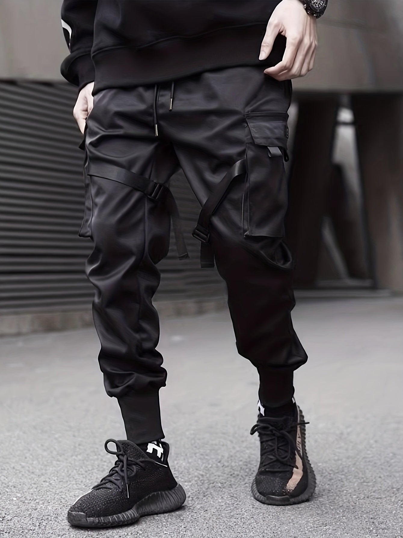 Plain Cargo Pants Men s Flap Pocket Trousers Loose Casual Outdoor Joggers