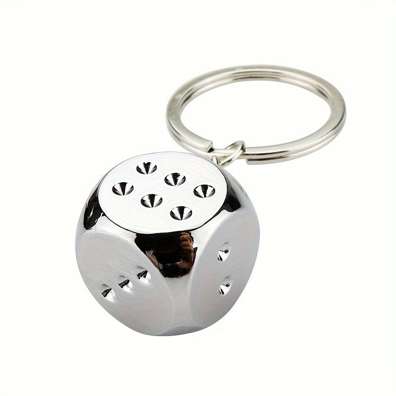 Metal Dice Keychain Pendant for Car Keys Backpacks Wallets