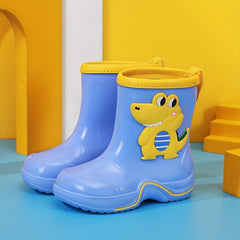 Girl's Dino Pattern Rain Boots Non Slip Waterproof Shoes