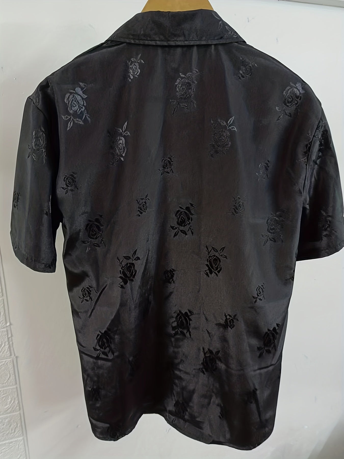 Men's Floral Print Short Sleeve Shirt for Summer Vacation