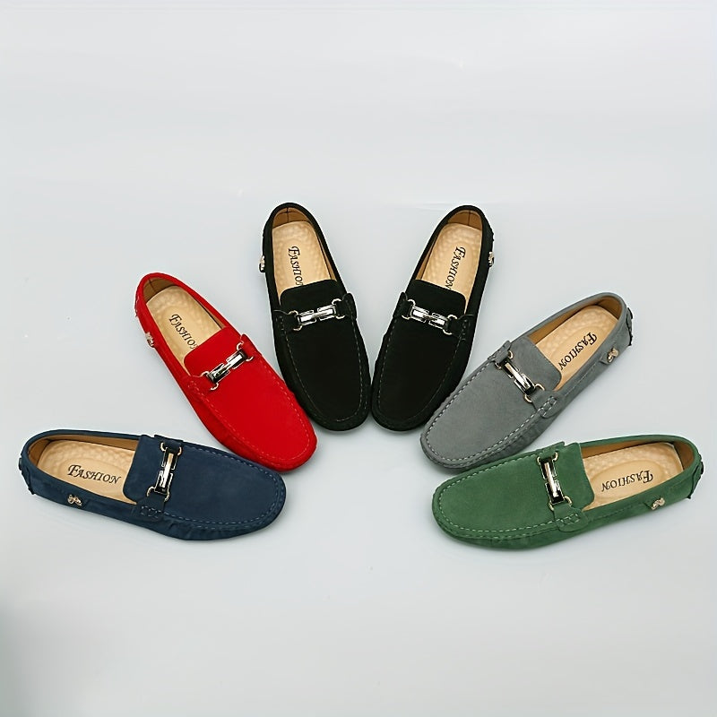 Men's Metallic Decor Moc Toe Loafer Shoes