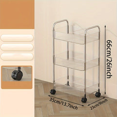Acrylic Light Shelf Utility Cart Home Organizer