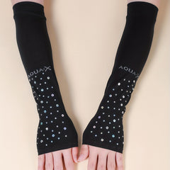 Sequin Decor Long Gloves UV Protection Fingerless Gloves