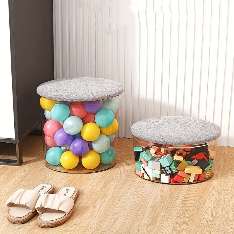 Transparent Toy Storage Stool Creative Organizer